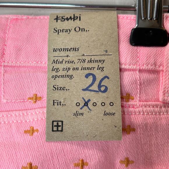 New Ksubi Spray On Skinny Jeans Ankle Zip Midrise Pink Friday Women's 26 NWT - Picture 8 of 10